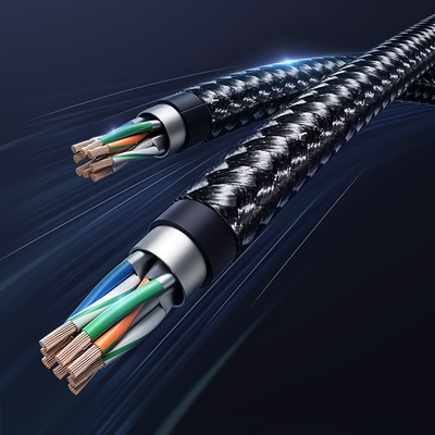 Ugreen NW153 Ethernet RJ45 Cat8 Kabel Kupferkern 1,5 m – Schwarz