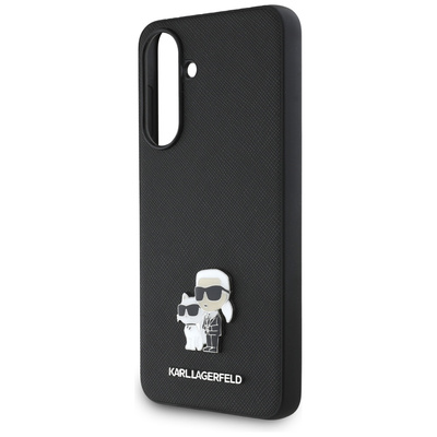 Karl Lagerfeld Saffiano Case w/ K&amp;C Metal Logo for Samsung Galaxy A56 - Black
