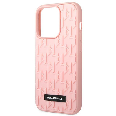 Etui Karl Lagerfeld 3D Monogram na iPhone 14 Pro - różowe