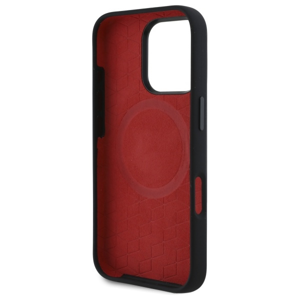 Etui BMW Silicone Random Lines MagSafe na iPhone 16 Pro - czarne