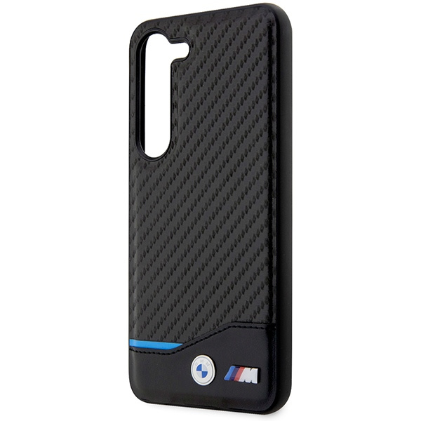 Etui BMW Leather Carbon na Samsung Galaxy S23+ - czarne