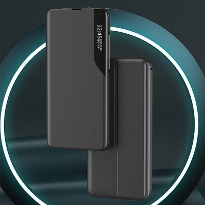 Eco Leather View Case for Samsung Galaxy S25+ with Flip Stand - Black