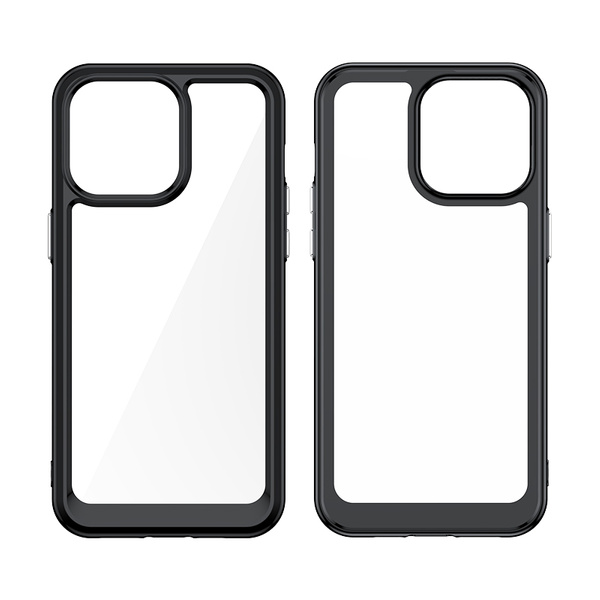 iPhone 15 Pro Outer Space reinforced case with a flexible frame - black