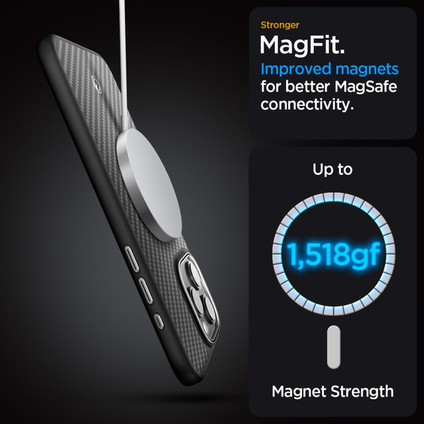Spigen Enzo Aramid Mag Case with MagSafe for iPhone 15 Pro Max - Matte Black