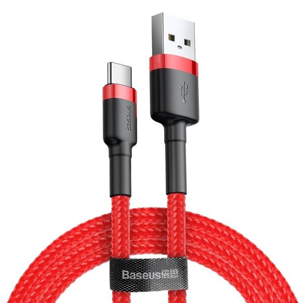 Baseus Cafule Cable strapazierfähiges Nylonkabel USB / USB-C QC3.0 2A 3M rot (CATKLF-U09)