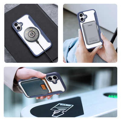 Dux Ducis Skin X Pro Hülle für iPhone 16 mit MagSafe und Klappe – Blau