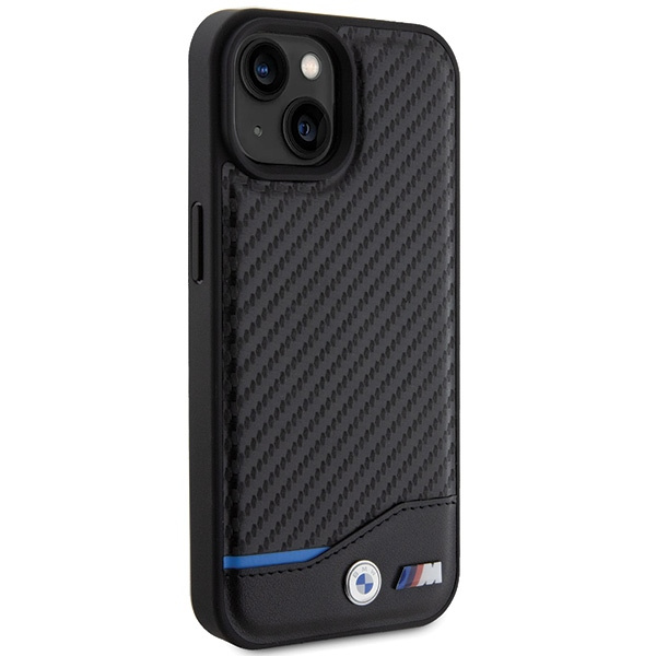 BMW Leder-Carbon-Hülle für iPhone 15 – schwarz 