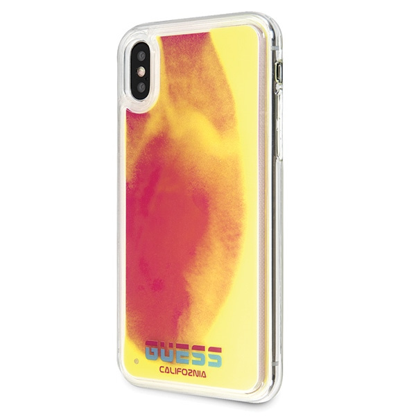Etui Guess California Glow in the dark na iPhone X / Xs - różowe