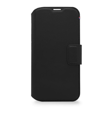 Decoded abnehmbare Brieftaschenhülle aus Leder mit MagSafe mit Flip für iPhone 14 Pro – Schwarz