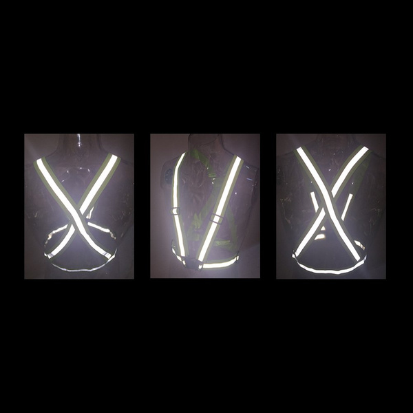 Adjustable reflective harness for running bike - black