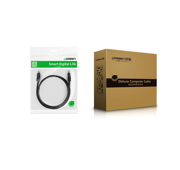 Ugreen Kabel Internet Netzwerkkabel Ethernet Patchkabel RJ45 Cat 6 UTP 1000Mbps 2m schwarz (20160)