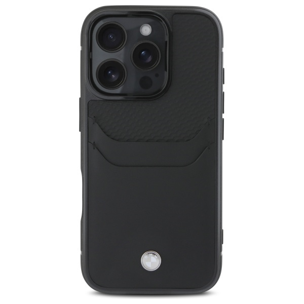 BMW Sign Leather Cardslot Case for iPhone 16 Pro Max - Black