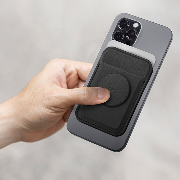 Uniq Flixa magnetic card wallet with stand navy blue