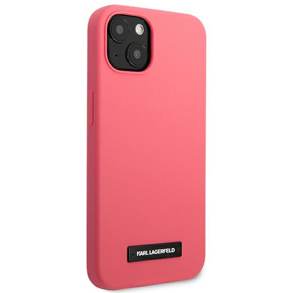 Etui Karl Lagerfeld Silicone Plaque na iPhone 13 - fuksjowy