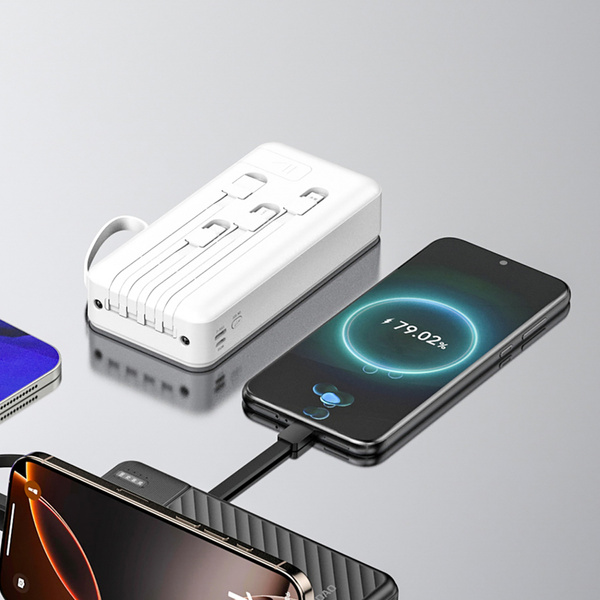 Powerbank Dudao K11 Pro 20000 mAh with built-in cables and torch - white