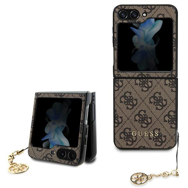 Guess 4G Charms Collection Hülle für Samsung Galaxy Z Flip 5 – braun