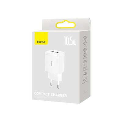 [RETURNED ITEM] Baseus Compact charger 2x USB 10.5W white (CCXJ010202)