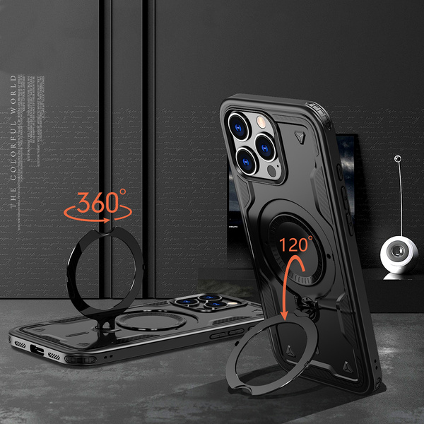 Hybrid Armor Trendige Hülle mit MagSafe für iPhone 16 Pro Max – Schwarz