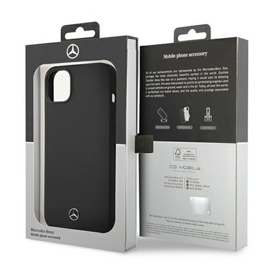 Mercedes Silicone Line MagSafe Hülle für iPhone 14 - Schwarz