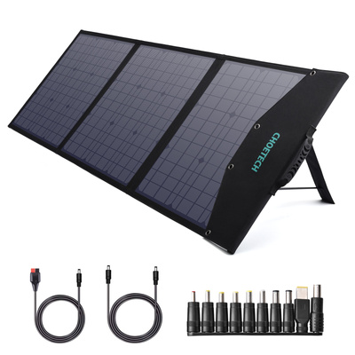 Choetech SC008 faltbares Solarladegerät 120 W DC / USB-C / 2x USB-A – Schwarz