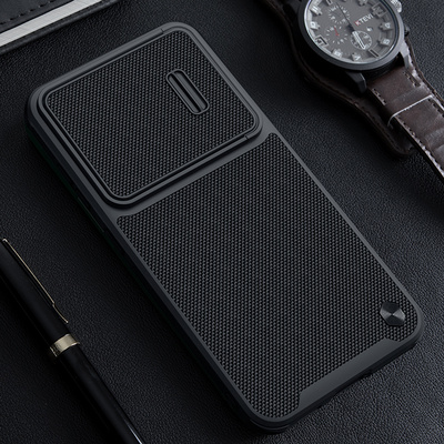 Nillkin Textured S Case für Samsung Galaxy S23+ Panzerhülle mit Kameraabdeckung schwarz