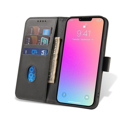 Magnet Case Hülle für Vivo Y16 Flip Cover Wallet Stand schwarz