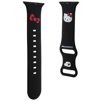 Hello Kitty Silikon-Kitty-Kopfband für Apple Watch 38/40/41 mm – Schwarz