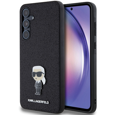 Karl Lagerfeld Fixed Glitter Ikonik Logo Metal Pin case for Samsung Galaxy A55 - black