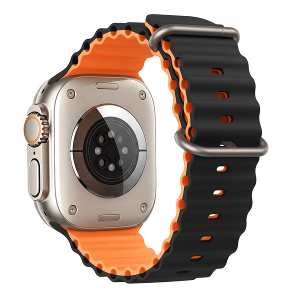 Tech-Protect IconBand Pro Strap for Apple Watch 4 / 5 / 6 / 7 / 8 / 9 / SE / Ultra 1 / 2 (42/44/45/49 mm) - Orange-Black