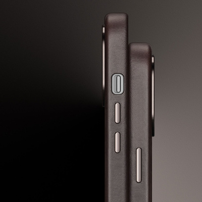 Dux Ducis Naples Hülle für iPhone 14 Lederhülle (MagSafe kompatibel) Dunkelbraun
