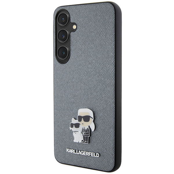 Karl Lagerfeld KLHCS24MPSAKCMPG S24+ S926 hardcase gray/gray Saffiano Karl &amp; Choupette Metal Pin