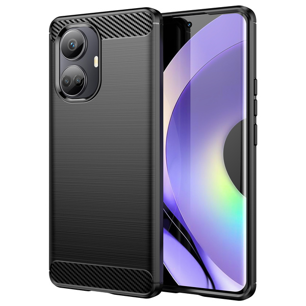 Carbon Case Hülle für Realme 10 Pro flexible Silikon-Carbon-Hülle schwarz