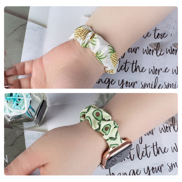 Fabric band for Apple Watch 38 / 40 / 41 mm strap bracelet rubber band - pineapple