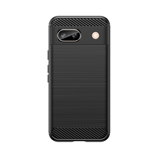 Carbon-Hülle für Google Pixel 8A, flexible Silikon-Carbon-Abdeckung – Schwarz