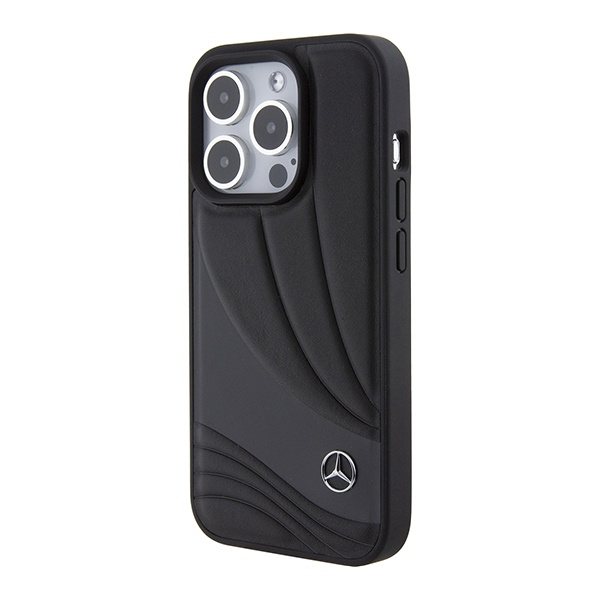 Etui Mercedes Leather Wave Patern na iPhone 15 Pro Max - czarne