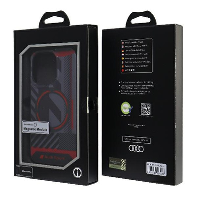 Audi IML Sport MagSafe Hülle iPhone 14 Pro 6,1&quot; schwarz/schwarz Hardcase AU-IMLMIP14P-RSQ/D2-BK