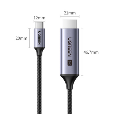 USB C – HDMI 2.1 8K 60Hz Kabel 1,5 m Ugreen CM565 – Grau