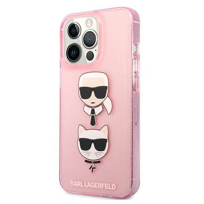Karl Lagerfeld KLHCP13LKCTUGLP iPhone 13 Pro / 13 6,1" różowy/pink hardcase Glitter Karl's & Choupette