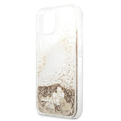 Etui Guess Glitter Charms na iPhone 13 mini - złote