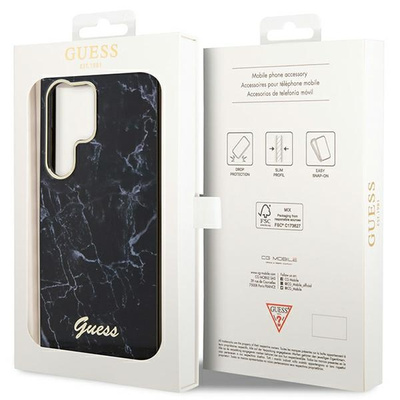Guess GUHCS23LPCUMAK S23 Ultra S918 schwarz/schwarzes Hardcase Marble