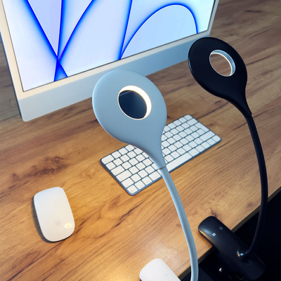 [B WARE] Kabellose LED-Leselampe mit Clip + schwarzem Micro-USB-Kabel