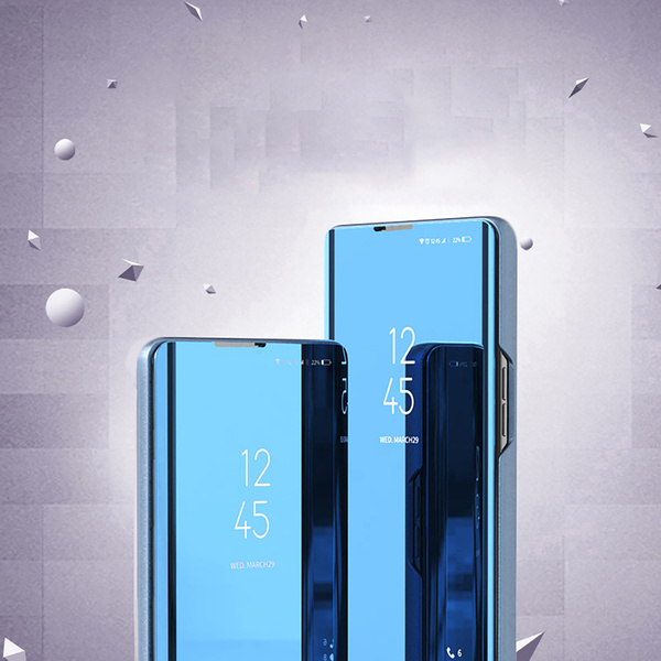 Clear View Case for Samsung Galaxy S25 Cover with Flip - Blue
