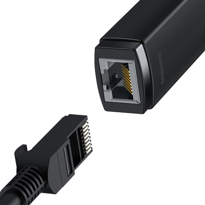 Baseus Lite Series Adapter USB Typ A - RJ45 LAN Buchse 100Mbps schwarz (WKQX000001)