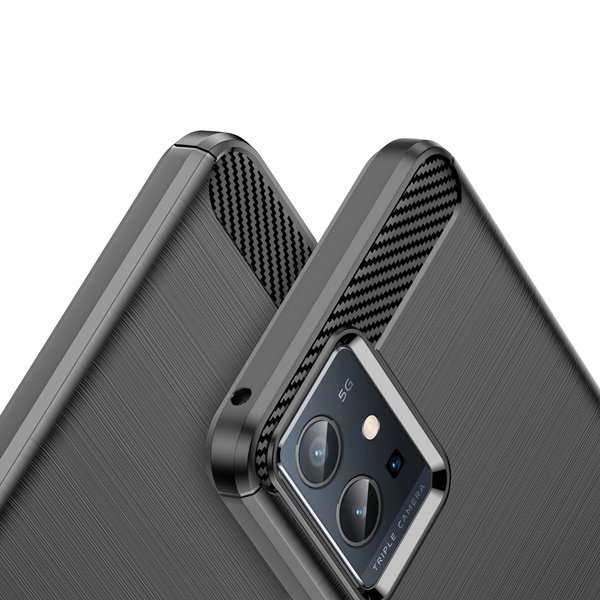 Carbon Case Flexible Schutzhülle Vivo Y55 / Y75 / Y33s / iQOO Z6 / iQOO U5 schwarz