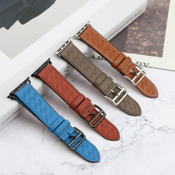Armband Leder für Apple Watch 42 / 44 / 45 / 49 mm Band Armband - rot
