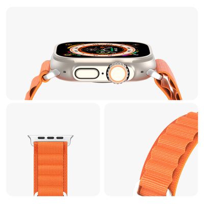 Sportarmband mit Schnalle für Apple Watch 9 / 8 / 7 / 6 / SE / 5 / 4 / 3 / 2 / 1 (41, 40, 38 mm) Dux Ducis Strap GS Version – Orange