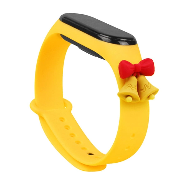 Strap Xmas Wristband for Xiaomi Mi Band 4 / Mi Band 3 Christmas Silicone Strap Bracelet Yellow (bells)