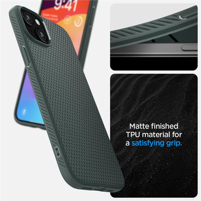 Spigen Liquid Air Hülle für iPhone 15 Plus – dunkelgrün