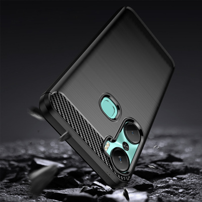 Carbon Case case for Infinix Hot 12 Pro flexible silicone carbon cover black
