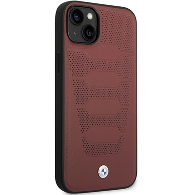 Hülle BMW BMHCP14S22RPSR iPhone 14 6.1&quot; bordeaux/bordeaux Ledersitze Muster